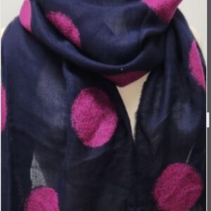 Talbots made in Italy Elegant Navy and Pink Scarf